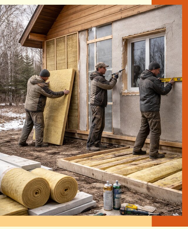 Утепление дачного дома в Новотроицке от 4972 руб/м2 — недорого | ТепломастерНвт