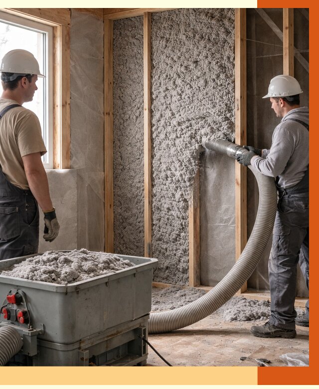 Утепление каркасного дома эковатой в Новотроицке от 1884 руб. | ТепломастерНвт