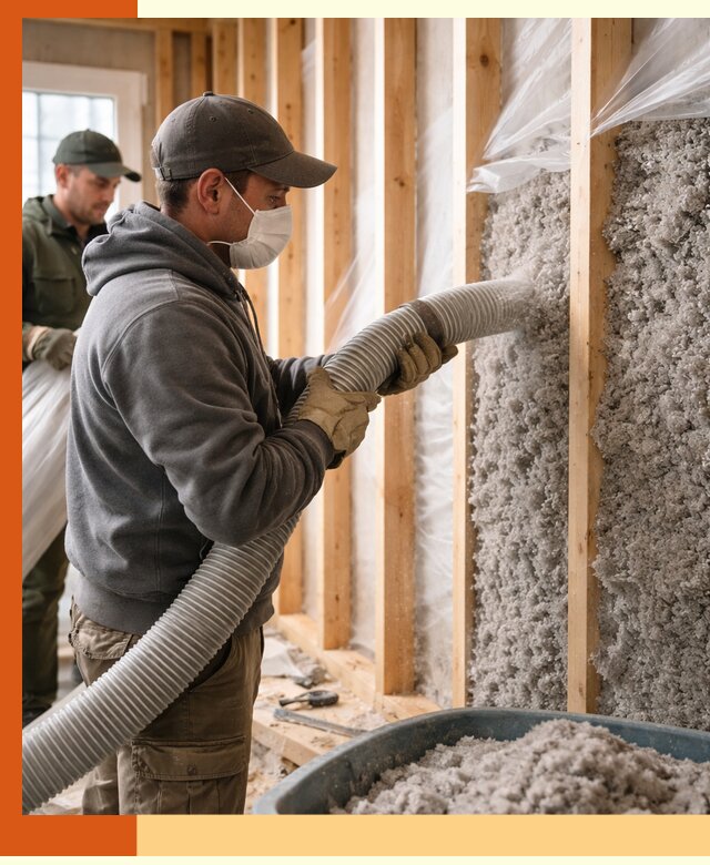 Утепление каркасного дома эковатой в Новотроицке — качественно и надолго