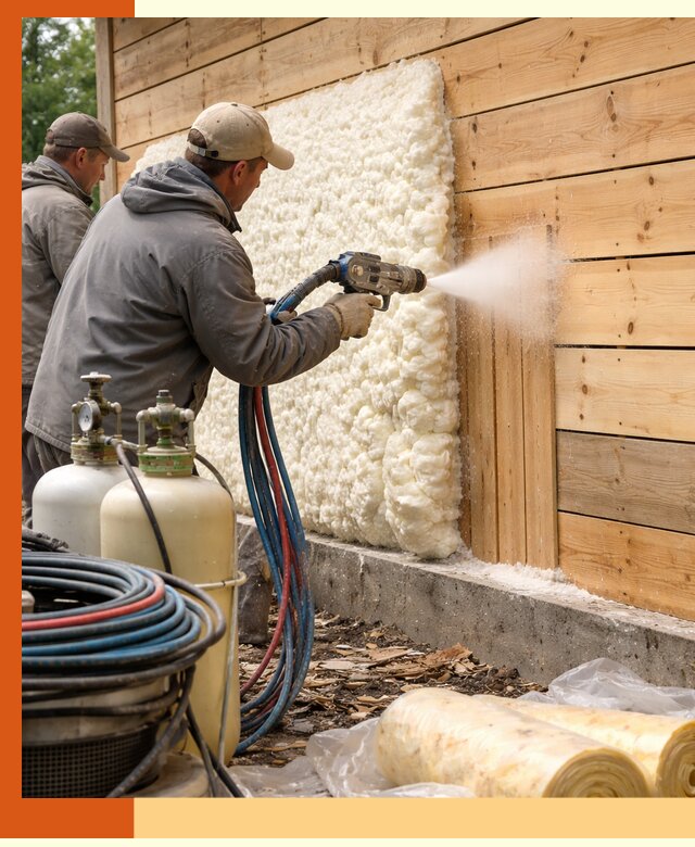 Утепление деревянного дома пенополиуретаном в Новотроицке