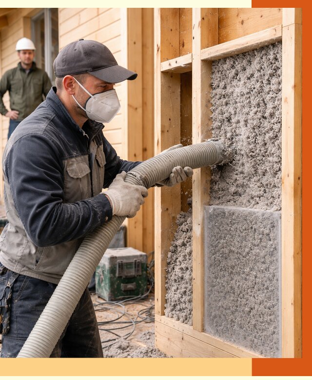 Утепление дома из бруса эковатой в Новотроицке от 1937 руб/м2 | ТепломастерНвт