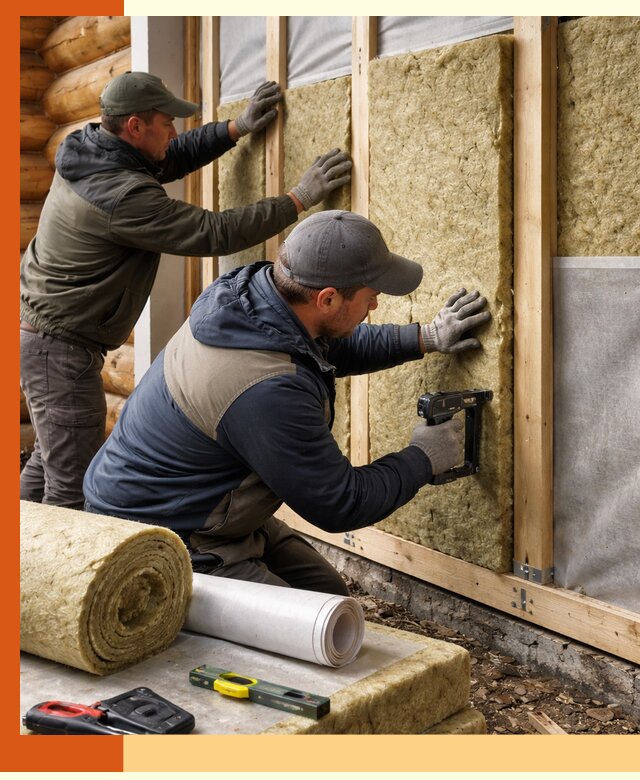 Утепление бревенчатого дома под ключ в Новотроицке