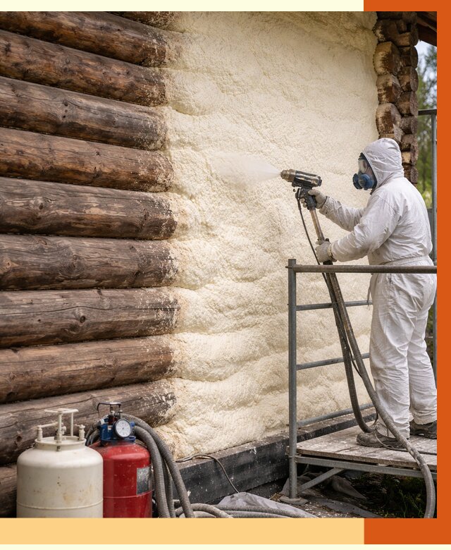 Утепление бревенчатого дома ППУ в Новотроицке под ключ от 6543 руб. | ТепломастерНвт