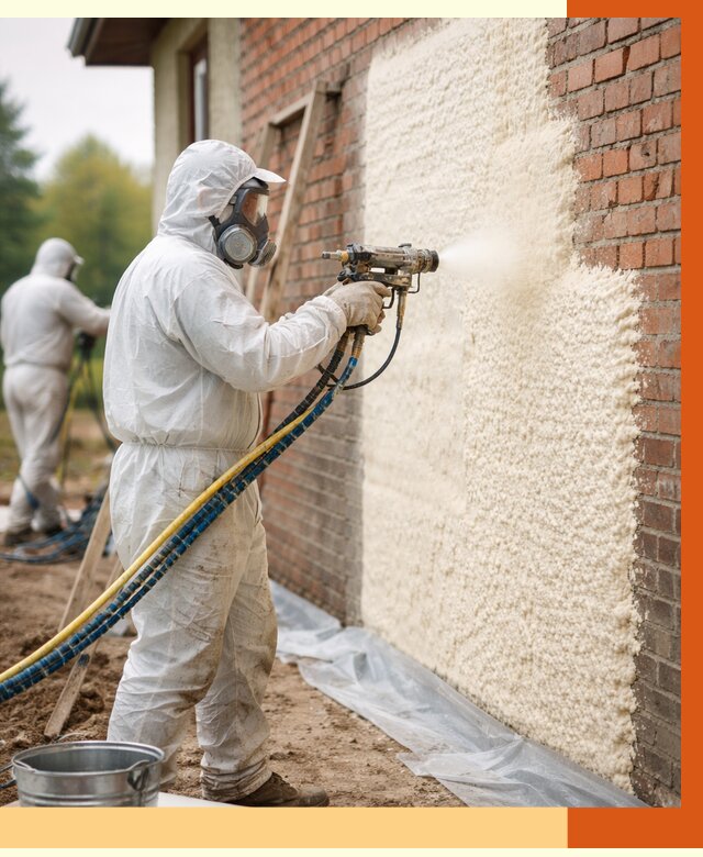 Утепление кирпичного дома ППУ в Новотроицке под ключ от 6804 руб. | ТепломастерНвт