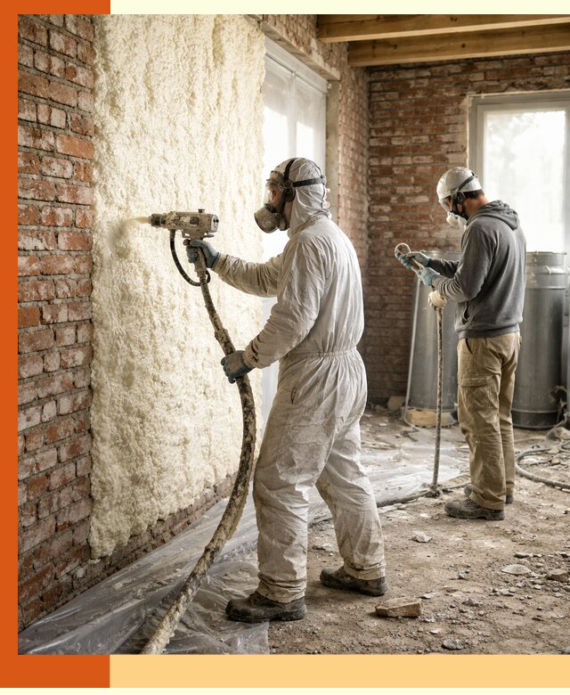 Утепление кирпичного дома пенополиуретаном в Новотроицке