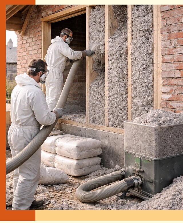 Утепление кирпичного дома эковатой в Новотроицке