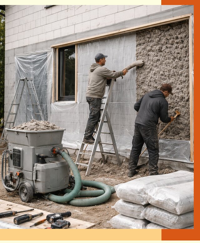 Утепление дома из газобетона эковатой в Новотроицке от 4711 руб./м2 | ТепломастерНвт