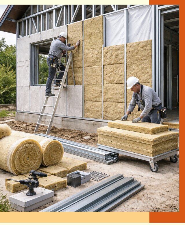 Утепление дома из ЛСТК в Новотроицке от 5443 руб./м² — профессионально | ТепломастерНвт