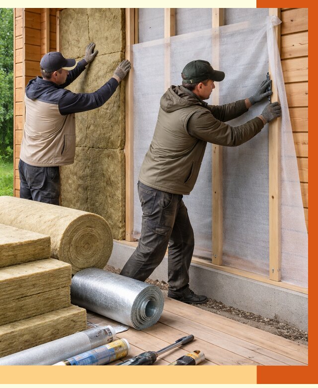 Утепление дома из двойного бруса в Новотроицке от 5025 руб./м² — ТепломастерНвт под ключ