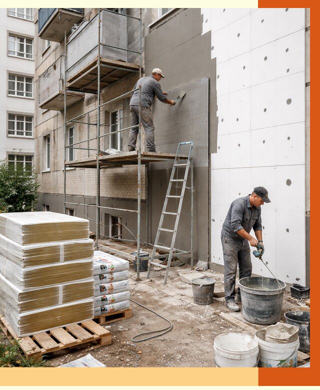 Утепление квартиры снаружи в Новотроицке от 6438 руб/м2 под ключ | ТепломастерНвт