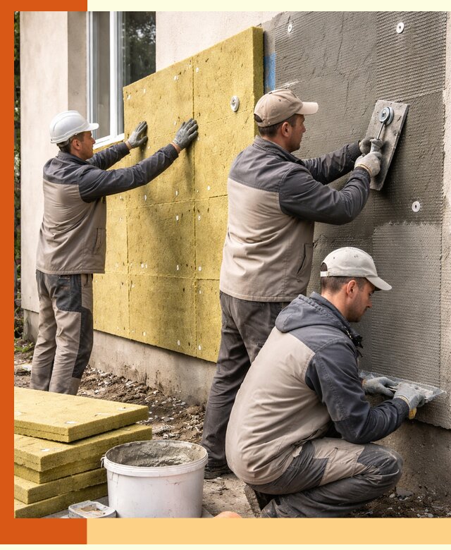 Утепление фасада под штукатурку в Новотроицке — энергоэффективная технология