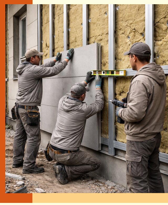 Утепление вентилируемого фасада под ключ в Новотроицке