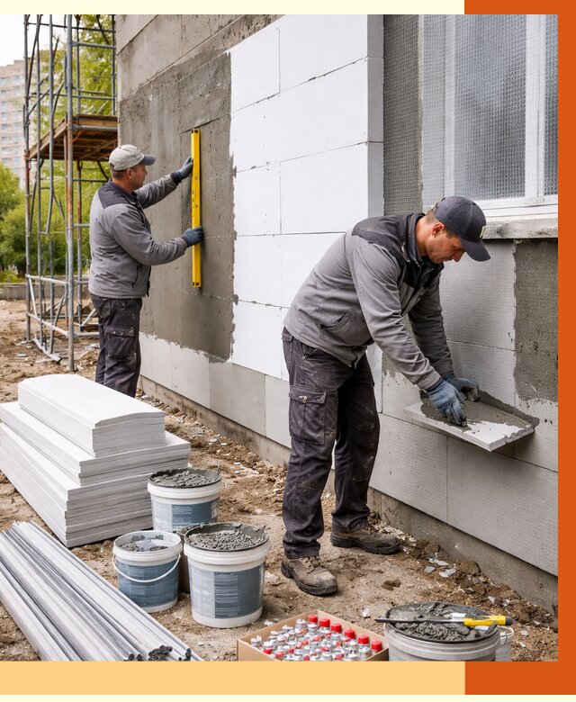 Утепление фасада и стен снаружи в Новотроицке от 4397 руб. | ТепломастерНвт