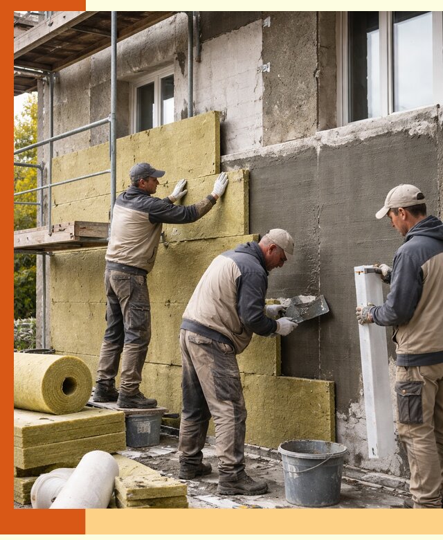 Утепление фасада зданий и домов в Новотроицке