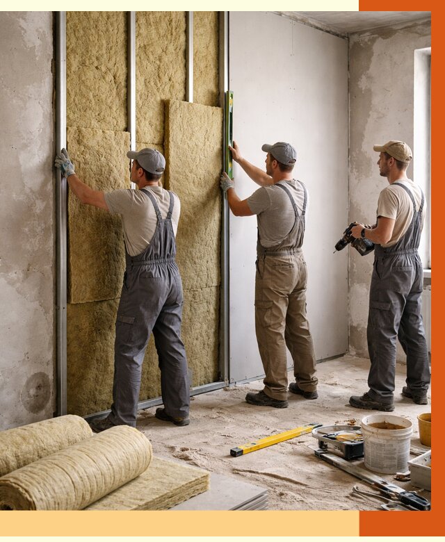 Утепление стен изнутри в Новотроицке от 2355 руб/м² под ключ | ТепломастерНвт