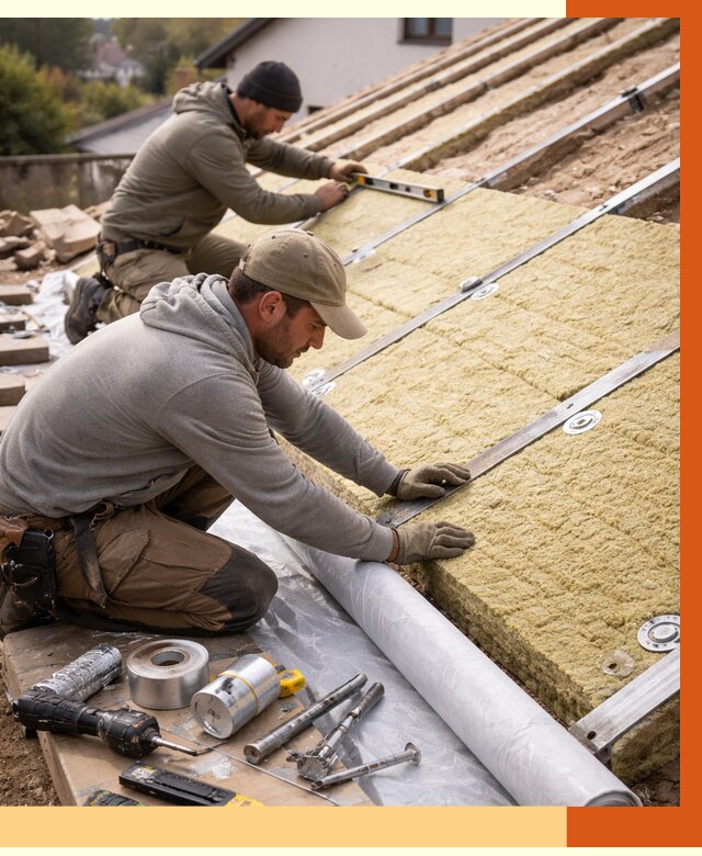 Утепление крыши снаружи в Новотроицке под ключ от 1256 руб./м2 | ТепломастерНвт