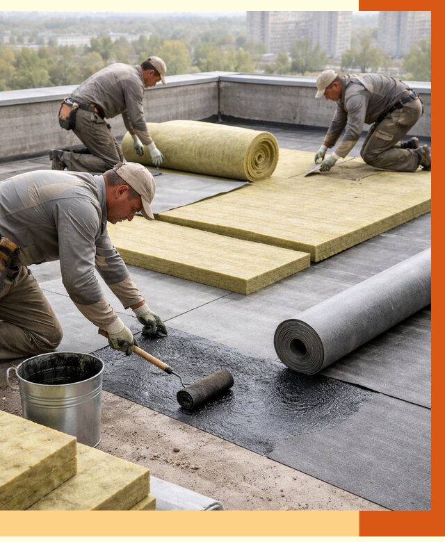 Утепление плоской крыши в Новотроицке от 7537 руб./м2 под ключ | ТепломастерНвт