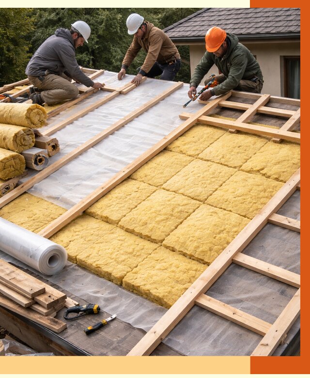 Утепление скатной крыши в Новотроицке от 1309 руб./м2 под ключ | ТепломастерНвт