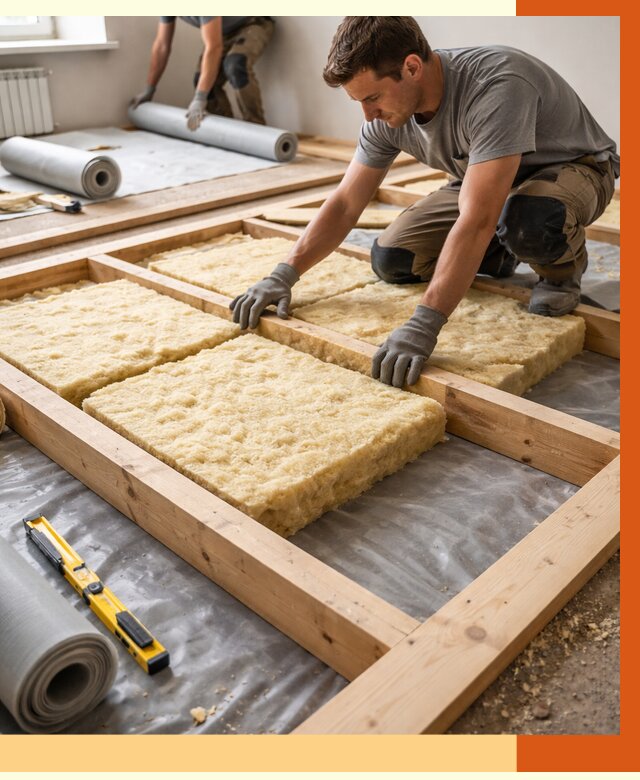 Утепление деревянного пола в Новотроицке от 1570 руб./м2 под ключ | ТепломастерНвт