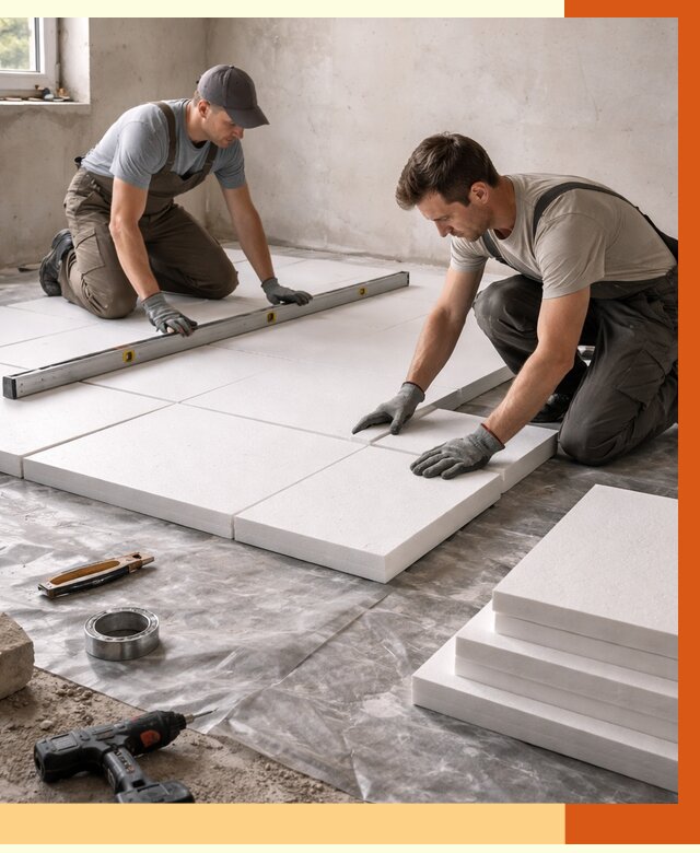 Утепление бетонного пола в Новотроицке от 2617 руб/м2 — монтаж и цена | ТепломастерНвт