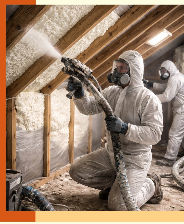 Утепление чердака пенополиуретаном (ППУ) в Новотроицке