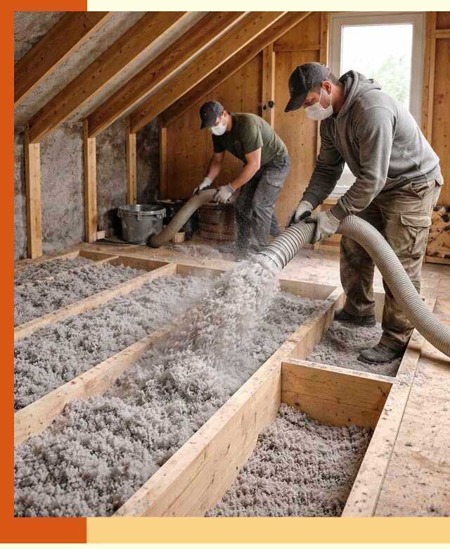 Утепление мансарды эковатой в Новотроицке с гарантией качества