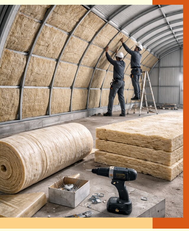 Утепление арочного ангара в Новотроицке от 3350 руб./м2 под ключ | ТепломастерНвт