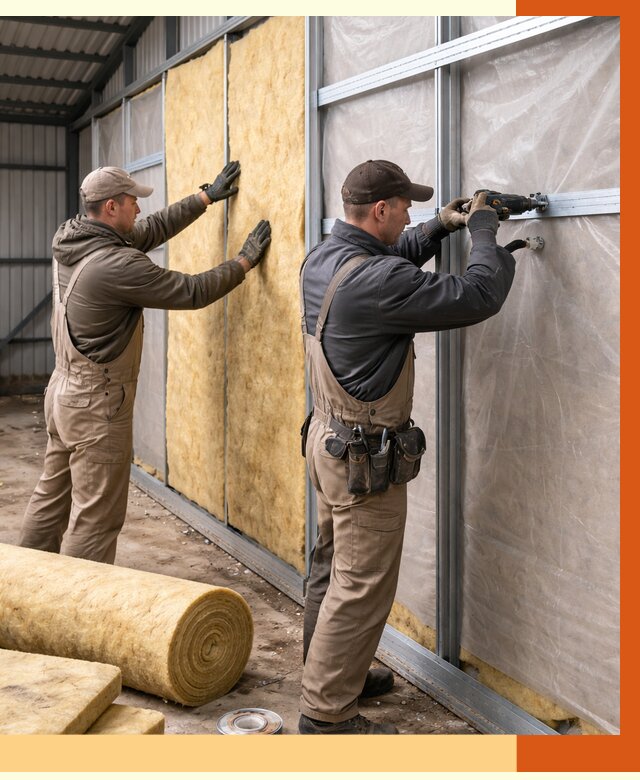 Утепление металлического ангара в Новотроицке от 4972 руб/м2 — услуги под ключ | ТепломастерНвт