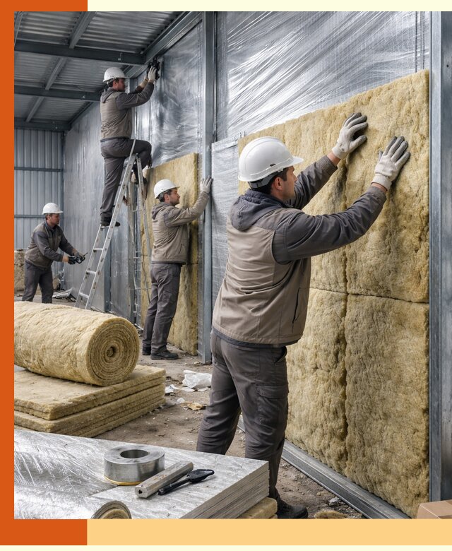 Утепление металлического склада в Новотроицке: теплоизоляция и герметизация