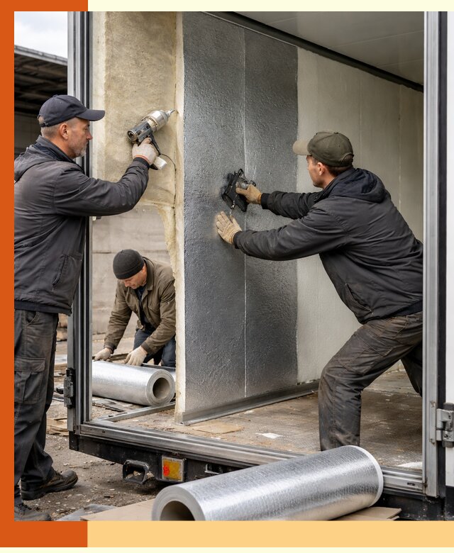 Утепление холодильного кузова в Новотроицке — монтаж и теплоизоляция