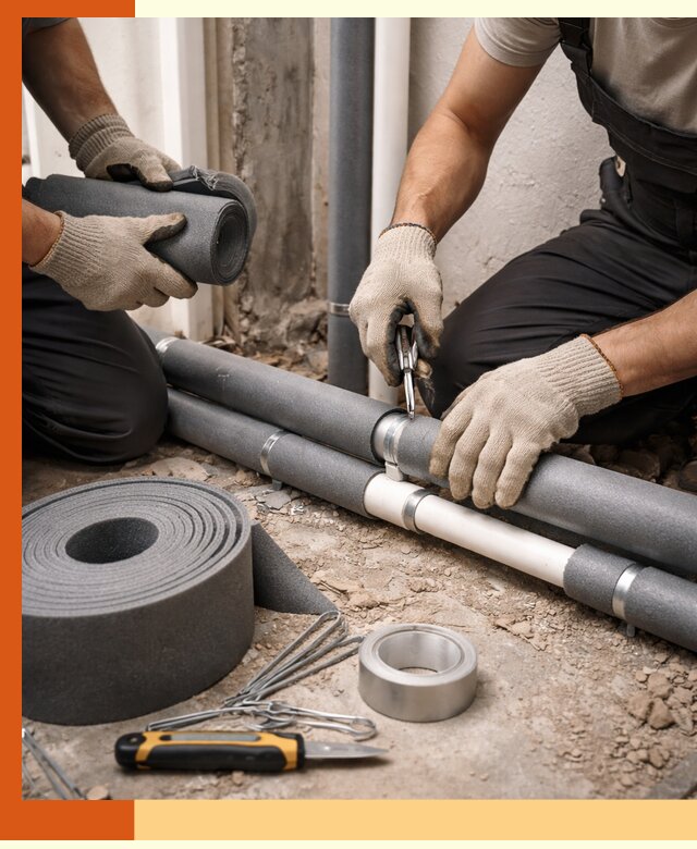 Утепление труб водоснабжения в Новотроицке — монтаж и защита сети