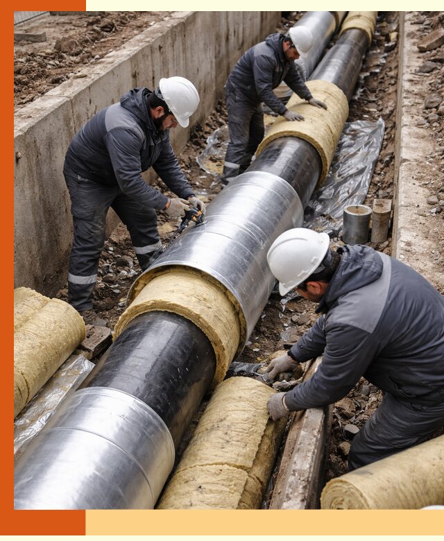 Утепление теплотрассы в Новотроицке: утеплительные работы и материалы