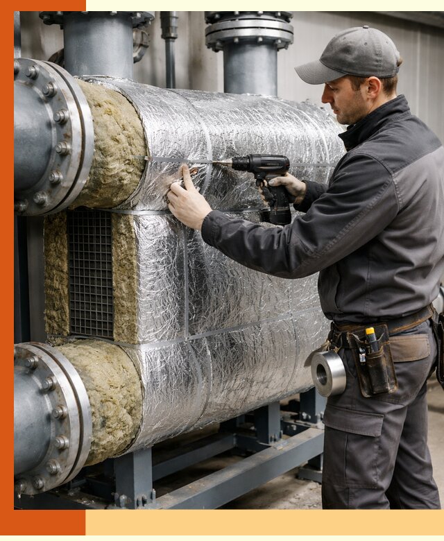 Утепление теплообменника в Новотроицке — профессиональная теплоизоляция оборудования