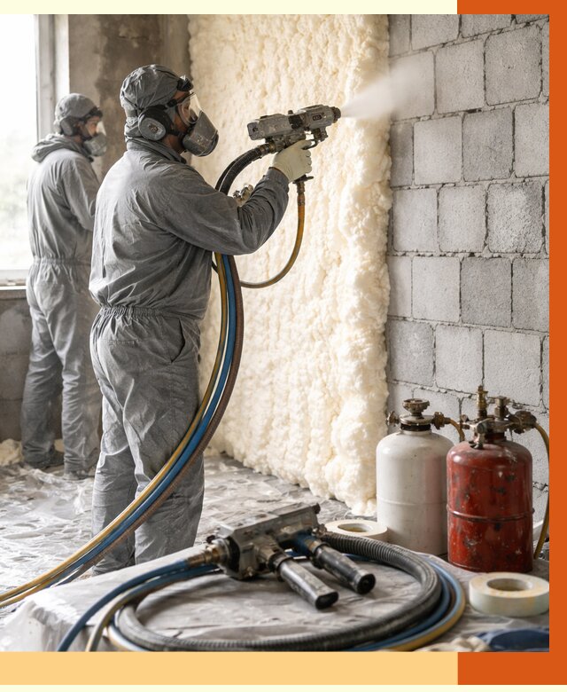 Утепление блочной стены ППУ в Новотроицке от 4449 руб./м² — ТепломастерНвт