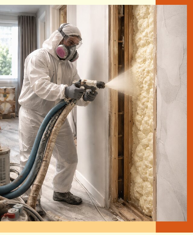 Межстеновое утепление ППУ в Новотроицке от 2879 руб/м2 — межстенное утепление под ключ | ТепломастерНвт