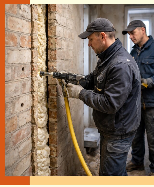 Межстеновое утепление пенополиуретаном в Новотроицке