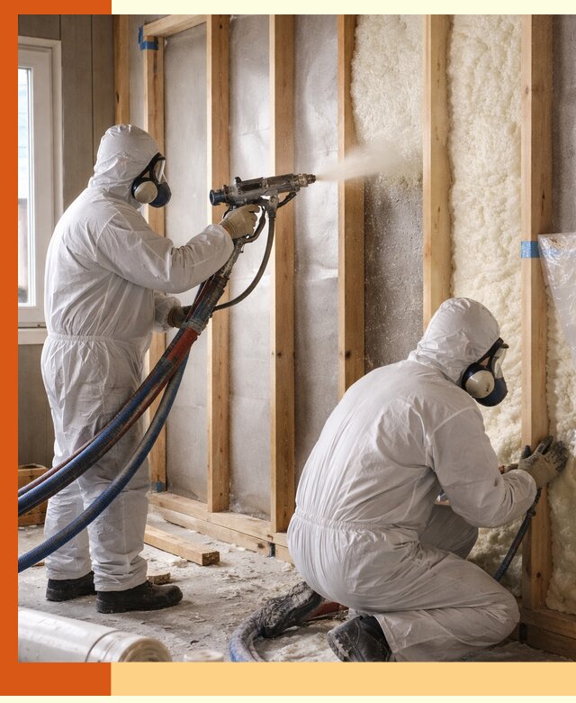 Утепление каркасной стены ППУ в Новотроицке для домов и коттеджей