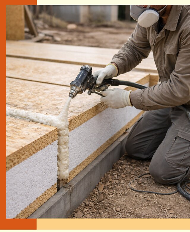 Утепление СИП-панелей пенополиуретаном (ППУ) в Новотроицке