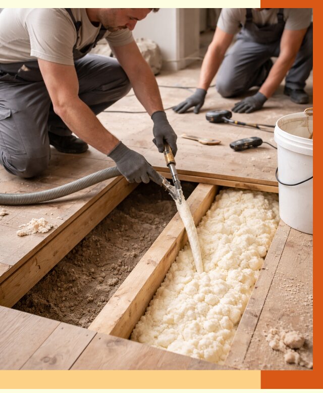 Заполнение пустот пола в Новотроицке от 2826 руб. — утепление пустот пола под ключ | ТепломастерНвт