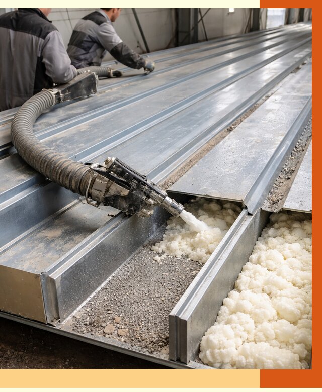 Заполнение пустот кровельных панелей в Новотроицке от 7537 руб. под ключ | ТепломастерНвт