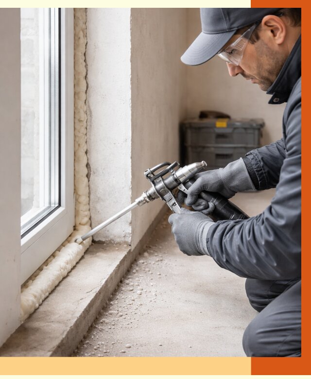 Герметизация стыков ППУ в Новотроицке от 1727 руб. за м2 — утепление примыканий под ключ | ТепломастерНвт