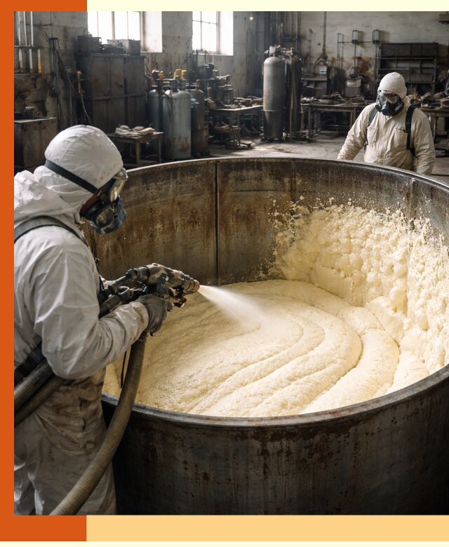 Заливка ппу в емкости с полной изоляцией и герметизацией в Новотроицке