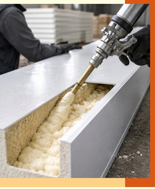 Заполнение пустот холодильных панелей в Новотроицке от 7851 руб. | ТепломастерНвт