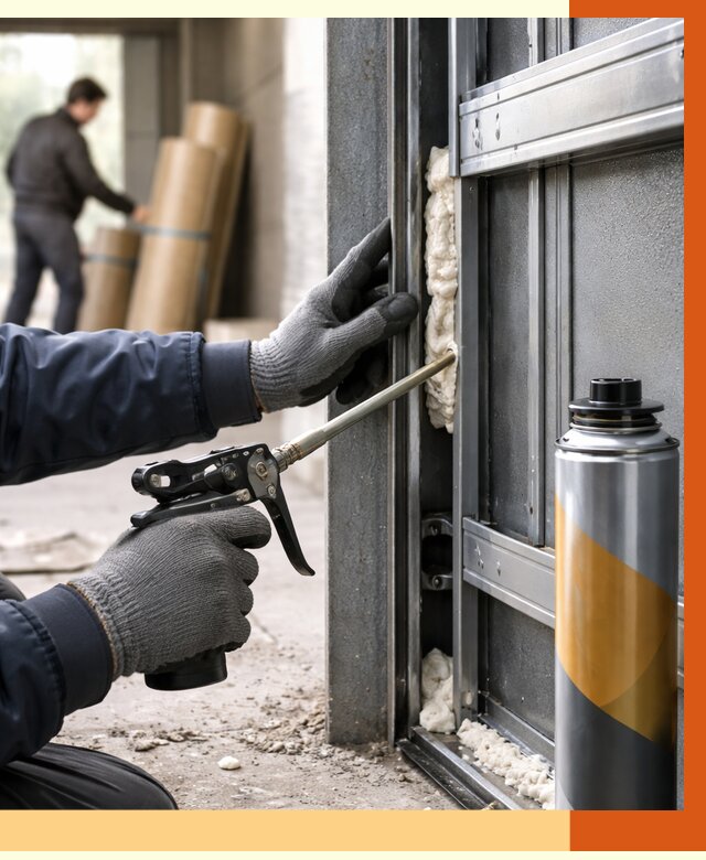 Заполнение пустот ворот в Новотроицке от 4711 руб. — заливка ППУ, утепление под ключ | ТепломастерНвт