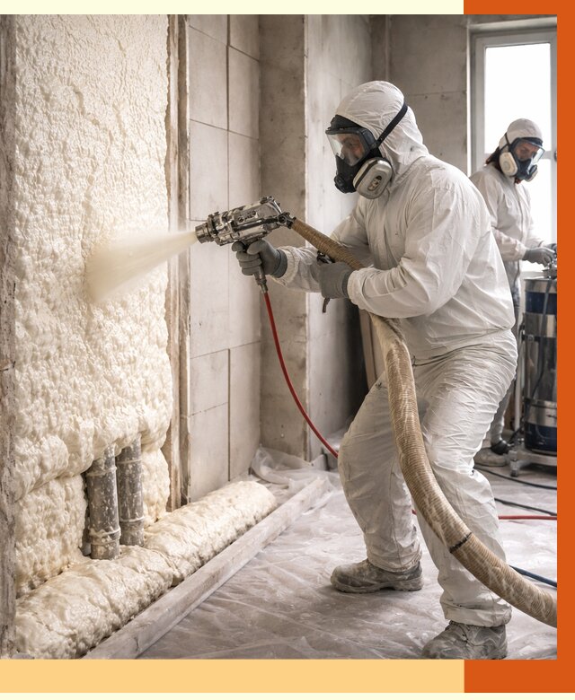 Напыление пенополиуретана в Новотроицке от 7851 руб./м2 — услуги и монтаж ППУ | ТепломастерНвт