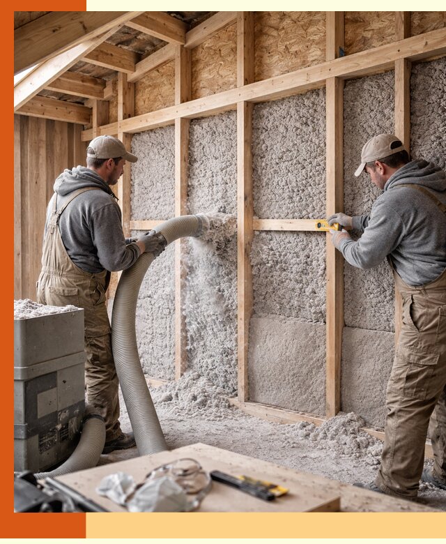 Утепление эковатой стен, потолков и перекрытий в Новотроицке