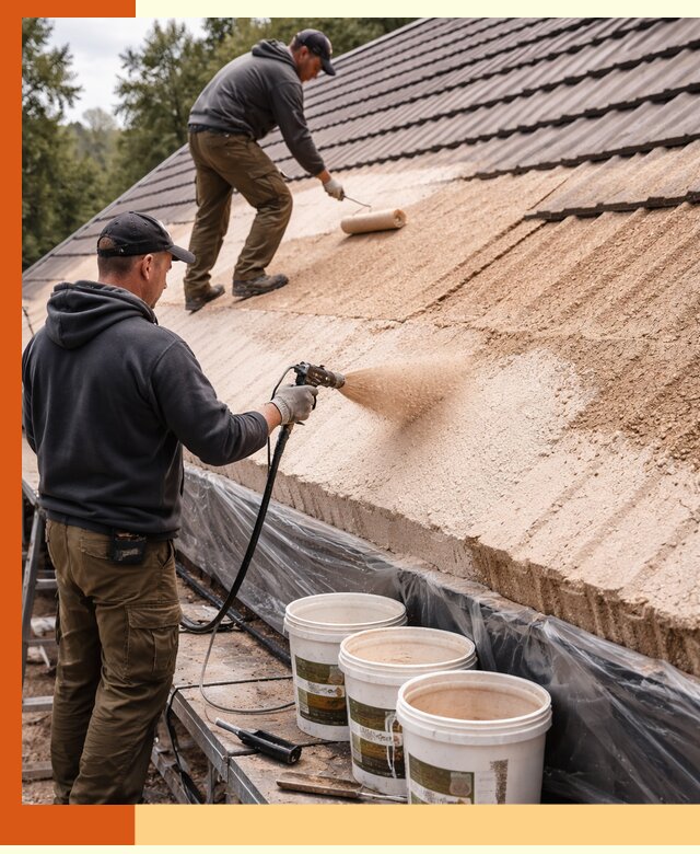 Утепление кровли жидкой пробкой в Новотроицке для домов и зданий