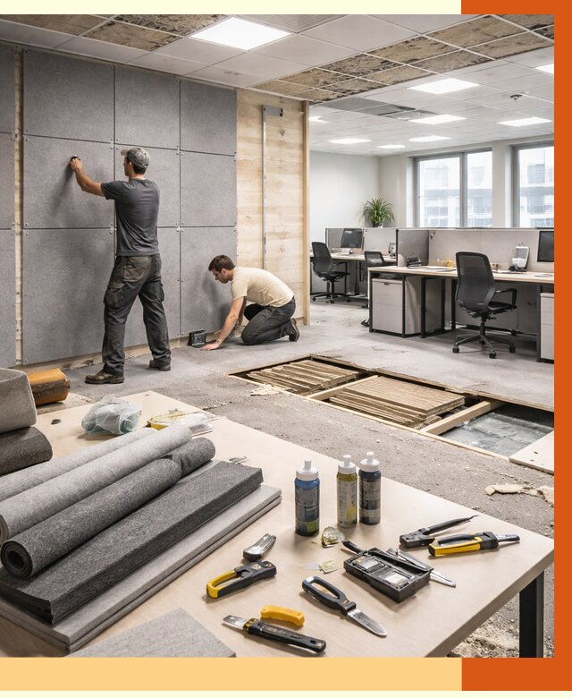 Профессиональная шумоизоляция офиса в Новотроицке от 7066 руб. за м2 | ТепломастерНвт