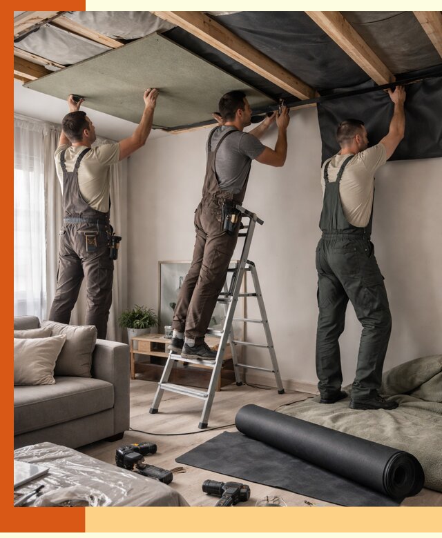 Шумоизоляция потолка в Новотроицке — профессиональное устранение шумов