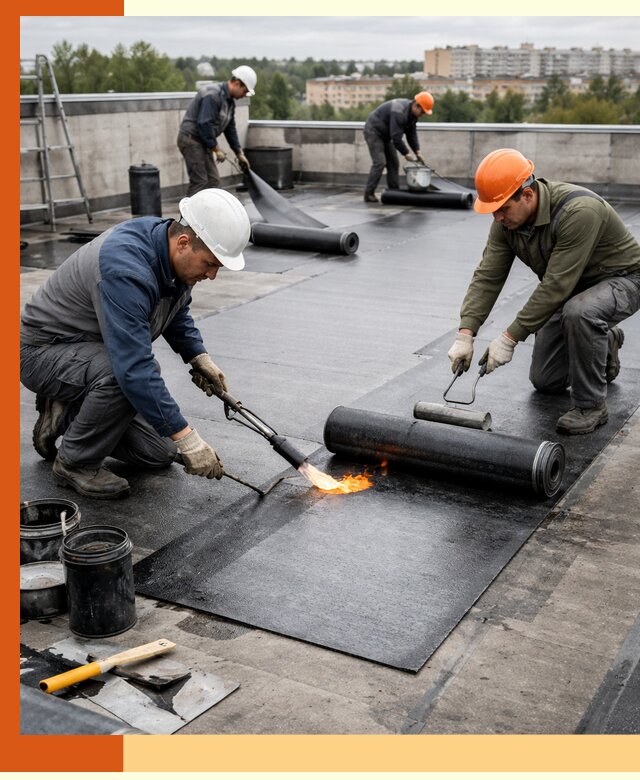 Профессиональная гидроизоляция плоской кровли в Новотроицке